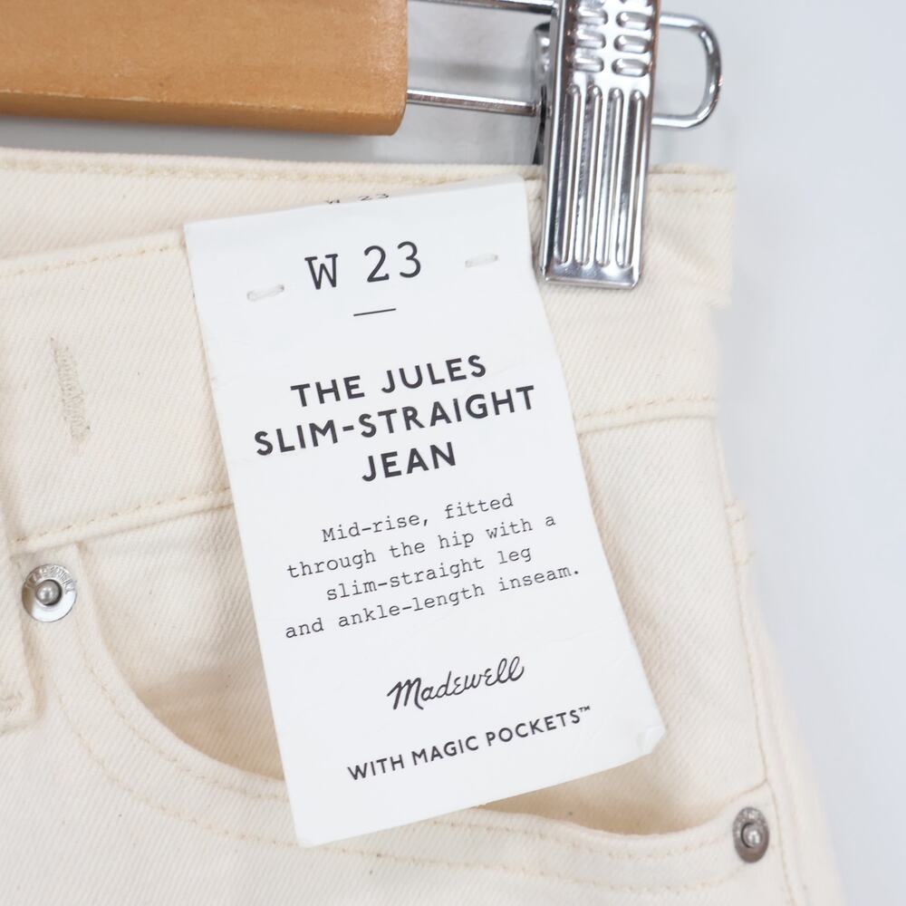 NWT Madewell The Jules Slim-Straight Jean Comfort Stretch Vintage Canvas Size 23 - Picture 8 of 11